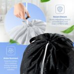 Extra Large Travel Laundry Bag - 2-Pack Fun Print Design Bags for Dirty Clothes - Durable Water-Resistant Fabric - Sturdy Drawstring Closure (Black-White | Laundry) - Image 4