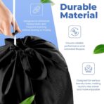 Extra Large Travel Laundry Bag - 2-Pack Fun Print Design Bags for Dirty Clothes - Durable Water-Resistant Fabric - Sturdy Drawstring Closure (Black-White | Laundry) - Image 6