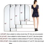 Garment Bag (Set of 6) Plastic Garment Bags with Zipper Hanging Clothes Cover Dress Bag for Suits, Coats Closet (24'' x 40'', Black) - Image 4