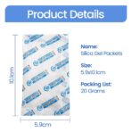 Silica Gel Packets, 20 Gram 15 Packs Dessicant Packets for Storage, Pure and Safe Silica Gel Desiccant Packs, Humidity Packs - Image 3