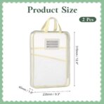 PATIKIL 2 Pack Mesh Zipper Pouch, 12.4x9.3 Transparent File Bag Pouch Multi-Layer A4 Size Document Bag Organizer with Handle and Support Rod for Office Home Educational, Beige - Image 3