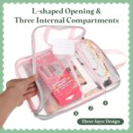 PATIKIL 2 Pack Mesh Zipper Pouch, 12.4x9.3 Transparent File Bag Pouch Multi-Layer A4 Size Document Bag Organizer with Handle and Support Rod for Office Home Educational, Beige - Image 5