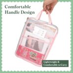 PATIKIL 2 Pack Mesh Zipper Pouch, 12.4x9.3 Transparent File Bag Pouch Multi-Layer A4 Size Document Bag Organizer with Handle and Support Rod for Office Home Educational, Beige - Image 7