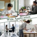 PATIKIL 2 Pack Mesh Zipper Pouch, 12.4x9.3 Transparent File Bag Pouch Multi-Layer A4 Size Document Bag Organizer with Handle and Support Rod for Office Home Educational, Beige - Image 8