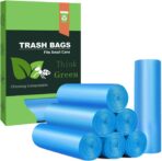 Small Trash Bags, AYOTEE 4-6 Gallon Compostable Garbage Bags, 4 Gallon Trash Bags, Unscented Leak Proof Biodegradable Bags Wastebasket Liners, Bathroom trash bags, Compost Bags (100 Counts, Blue) - Image 2