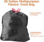 Amazon Basics Flextra Multipurpose Drawstring Trash Bags, 30 Gallon, 50 Count - Image 4