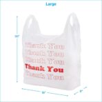 SSWBasics Premium Thank You T-Shirt Bags - 500 - Pack, 18” x 8" x 30", .48mil HDPE Thickness - Ideal for Restaurants, Retail, Grocery, Takeout - Standard Supermarket Size - Strong and Durable - Image 6