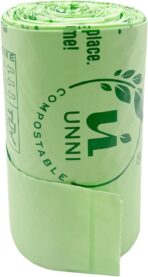 UNNI Compostable T-Shirt Bags with Tie Handles, 1.6 Gallon / 6 Liter, 50 Count, 0.64 mil Small Kitchen Caddy Liners, Certified by BPI, CMA & OK compost HOME, Meets ASTM D6400 - Image 6