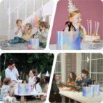 Glossy Iridescent Gift Bags 15 Pcs, 12.6x4.7x11 In Reusable Goodie Bags Bulk with Handles & Sturdy Base, Christmas Gift Bags for Birthday, Wedding, Holiday, Party,Thanksgiving - Image 6