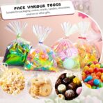 woric 150PCS Iridescent Cellophane Treat Bags with Ties 5x7 Inch Plastic Clear Party Favor Bags Easter Gift Bag for Candies Cookies Baby Showers Weddings Birthday Party Gifts - Image 4