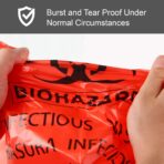 C CRYSTAL LEMON Biohazard Waste Bags, 10 Gallon (24 x 24 Inches), 50-Pack – Heavy-Duty Red Medical Waste Disposal Liners for Healthcare, Laboratories & Veterinary Use - Image 4