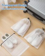 Teskyer Transparent Shoe Bags for Travel, 15.7" x 11.8" Waterproof Portable Travel Shoe Storage Bags for Packing - Travel Essentials for Men & Women, 6 PCS - Image 5