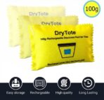 DryTote Rechargeable Desiccant Pack, Ultimate Moisture Absorption, Color Change Indicator, Safe Storage Protection, Large Capacity 200 Gallons, 100g, Yellow - Image 3