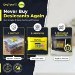 DryTote Rechargeable Desiccant Pack, Ultimate Moisture Absorption, Color Change Indicator, Safe Storage Protection, Large Capacity 200 Gallons, 100g, Yellow - Image 5