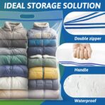 Extra Large 25 Gallon Storage Bags - 35” x 24” with Resealable Zip and Carry Handle, Ideal for Clothes, Pillows, Moving and Travel, Set of 5 - Image 6