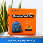 13 Gallon Recycling Trash Bags, Unscented 200 Count Drawstring Tall Kitchen Garbage Bags, Pre-Separated, Ultra Strong, Leakproof, Sturdy, Translucent Blue - Image 3