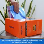 13 Gallon Recycling Trash Bags, Unscented 200 Count Drawstring Tall Kitchen Garbage Bags, Pre-Separated, Ultra Strong, Leakproof, Sturdy, Translucent Blue - Image 4