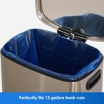 13 Gallon Recycling Trash Bags, Unscented 200 Count Drawstring Tall Kitchen Garbage Bags, Pre-Separated, Ultra Strong, Leakproof, Sturdy, Translucent Blue - Image 5