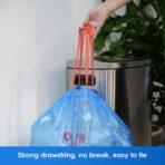 13 Gallon Recycling Trash Bags, Unscented 200 Count Drawstring Tall Kitchen Garbage Bags, Pre-Separated, Ultra Strong, Leakproof, Sturdy, Translucent Blue - Image 8
