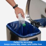 13 Gallon Recycling Trash Bags, Unscented 200 Count Drawstring Tall Kitchen Garbage Bags, Pre-Separated, Ultra Strong, Leakproof, Sturdy, Translucent Blue - Image 9