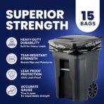 Plasticplace 95-96 Gallon Heavy Duty Black Trash Bags - Contractor Grade, Extra Large Garbage Bags for Construction & Outdoor Trash Cans, 1.2 Mil Thick, 61” x 68” (15 Count Roll) - Image 5