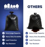 Plasticplace 95-96 Gallon Heavy Duty Black Trash Bags - Contractor Grade, Extra Large Garbage Bags for Construction & Outdoor Trash Cans, 1.2 Mil Thick, 61” x 68” (15 Count Roll) - Image 6