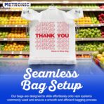 METRONIC 1000 Count White Thank You Bags with Handles, 11.5" x 6.5" x 21" Plastic Carry Bags for Retail, Supermarket, Grocery Shopping Bag for T-shirt Packaging, Takeout, Convenience Stores, in Bulk - Image 7
