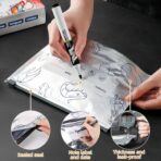 （30PCS,3 Size）2026 New Resealable Vacuum Zipper Pouches for Food,Reusable Aluminum Foil Sealable Storage Bags,aluminum freezer bagsFoil Sealable Bags with Label and Zip Lock for Vegetable Fruit Meat - Image 4