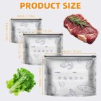 （30PCS,3 Size）2026 New Resealable Vacuum Zipper Pouches for Food,Reusable Aluminum Foil Sealable Storage Bags,aluminum freezer bagsFoil Sealable Bags with Label and Zip Lock for Vegetable Fruit Meat - Image 6