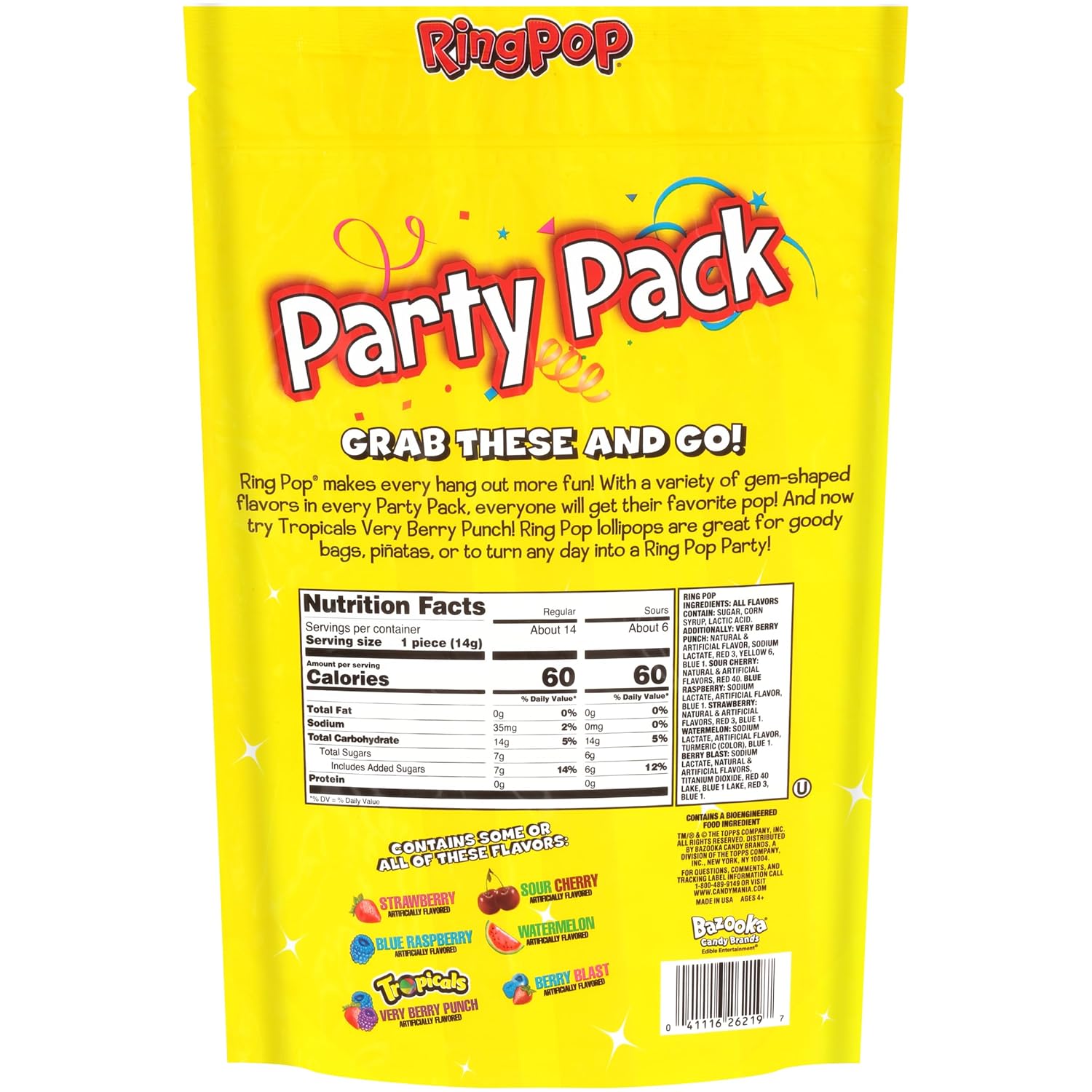 Ring Pop Candy, Easter Lollipops, 20 Ct Party Favors in Assorted Fruity Flavors - Full Size, Fun Hard Candy For Birthday Parties, Party Favors, Easter Basket Stuffers, Egg Fillers, Gifts for Kids - Image 3