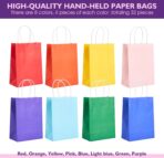 32 Pack Paper Gift Bags with Handles, 5.8"×3.2"×8.25" Party Favor Bags, Gift Bags, Small Gift Bags with Handles, Party Bags, Small Goodie Bags Bulk for Birthday, Crafts, Wedding, Party Supplies (8 Colors) - Image 3