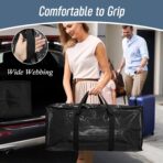 6 Pack Extra Heavy Duty Large Moving Bags with Strong Zipper & Comfortable Handles, Sturdy & Durable Clothes Storage Bags Totes Bins, Packing Moving Boxes for College Supplies, Black - Image 7