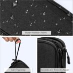 FYY Travel Cable Organizer Pouch Electronic Accessories Carry Case Portable Waterproof Double Layers All-in-One Storage Bag for Cord, Charger, Phone, Earphone Black - Image 5