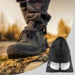 12 Pack Large Shoe Bags for Packing with Clear Window, Dustproof Drawstring Travel Shoe Storage Bags for Men & Women, Black - Image 8