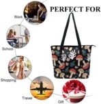 Large Capacity Work Tote Bag Leather Commuter Bag Handbags With Zipper - Image 7