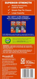 Hefty Easy Flaps Multipurpose Large Trash Bags, 30 Gallon, 40 Count - Image 3