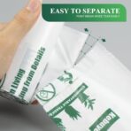 Small Trash Bags 1.2 Gallon, Biodegradable Gallon Waste Bag, Mini Compostable Strong Bathroom Wastebasket Can Liners Garbage Bags for Home Office Kitchen Fit 5 Liter 5L, 1 Gal, White - Image 4