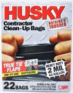 Husky HK42WC022B Heavy Duty Contractor Clean-Up Bag, Poly, Black, 42 gal, 4' L x 2' 9 in W x 2 Mil T - Image 4