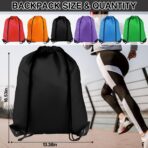Drawstring Backpack 6 Colors Drawstring Bags, Draw String Back Bag Drawstring Bags Bulk for Sports, Gym, Travel, Swimming, Beach (6 PACK) - Image 3