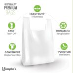 Simple's Plastic Bags with Handles For Small Business,(80 Count) Very Strong Shopping Grocery bags, plastic t-shirts bag, to go bags, Bag Dispenser Roll - Measures 12"x7"x22", 1.2 Mil Thickness - Image 7