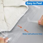 PigPotParty 12" x 15" Clear Plastic T-Shirt Bags with Clothing Size Stickers, 100 Pcs Cellophane Shirt Sleeves Packaging Bags for Small Business, Thick, Self-adhesive & Resealable - Image 6