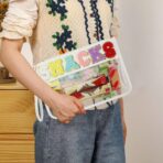 Clear Snack Bag for Travel, Chenille Letter Clear Zipper Snacks Pouch Nylon Cosmetic Bag Makeup Travel Bag for Women - Image 6