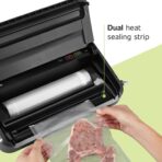 FoodSaver Vacuum Sealer Machine, Automatic Bag Detection, Sous Vide Friendly, with sealer bags, roll, handheld vacuum sealer, black - Image 4