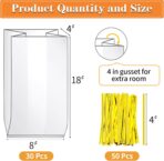 Bread Bags, 30 Pack Plastic Bread Bags with Ties for Homemade Bread, Clear Bagel Sandwich Bags, Bread Loaf Bags for Bakery Owners Use - Image 3