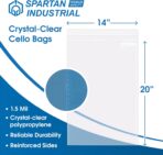 Spartan Industrial - 14" X 20" (500 Count) Crystal Clear Resealable Cello Poly Bags for Packaging, Clothing & T Shirts - Self Seal & Reinforced - Image 3
