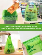 100 Count 100% Biodegradable Thank You Bags – Compostable, Recyclable, Eco-Friendly Grocery T-Shirt, 11.5" x 6.25" x 21", 16 Mic - Image 7