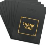 50 Pack Die Cut Plastic Shopping Bags with Thank You Logo 9x12 Merchandise Bags Extra Thick Glossy and Shopping Bags for Retail,Boutique Bags with Handles for Merchandise, Gifts, Trade Shows - Image 7