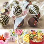 Augshy Cake Pop Bags, 300 Pcs Cellophane Treat Bags 3x5 with 300 Twist Ties 1.4 mils Thickness OPP Plastic Bags for Lollipop Candy Chocolate Cookie Wrapping Buffet - Image 6
