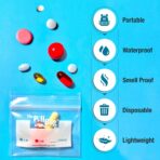 3 mil Strong, Flexible, Comfortable.The Pill Bag Medicine Pill Organizer, Resealable, Disposable Pouches for Vitamins, Gummies, Plastic Bags Travel, Walks, Exercise, Clean,Standard Size100 Count - Image 5