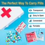 3 mil Strong, Flexible, Comfortable.The Pill Bag Medicine Pill Organizer, Resealable, Disposable Pouches for Vitamins, Gummies, Plastic Bags Travel, Walks, Exercise, Clean,Standard Size100 Count - Image 8